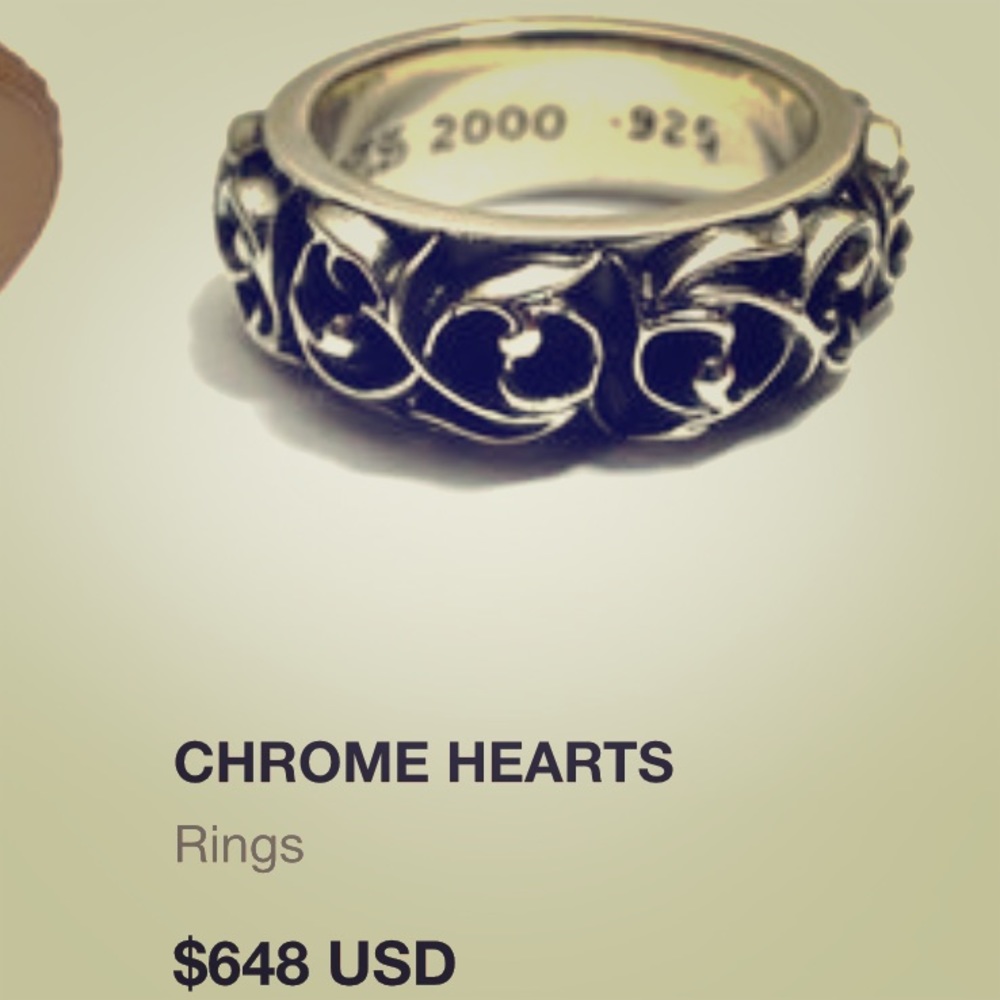 Chrome heart ring